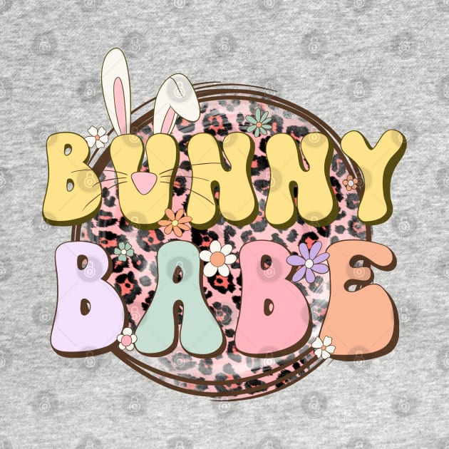 Bunny Babe Leopard Print Groovy Easter 2024 Trendy by JDVNart